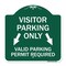 Signmission Parking Area Visitors Parking Only Valid Parking Permit Required with Both Side Down, GW-1818-23469 A-DES-GW-1818-23469 - alternate 1